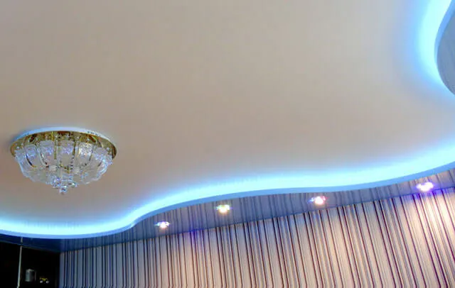 Двухуровневые потолки из гипсокартона (75 фото)