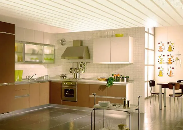 Пластиковые панели на потолке кухни – выгодно и практично